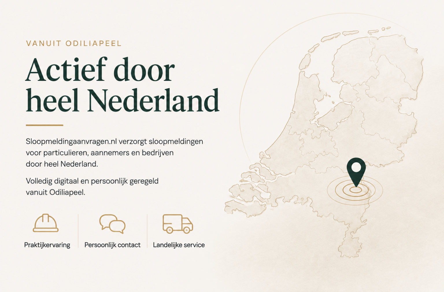 kaart met tekst sloopmeldingaanvragen.nl